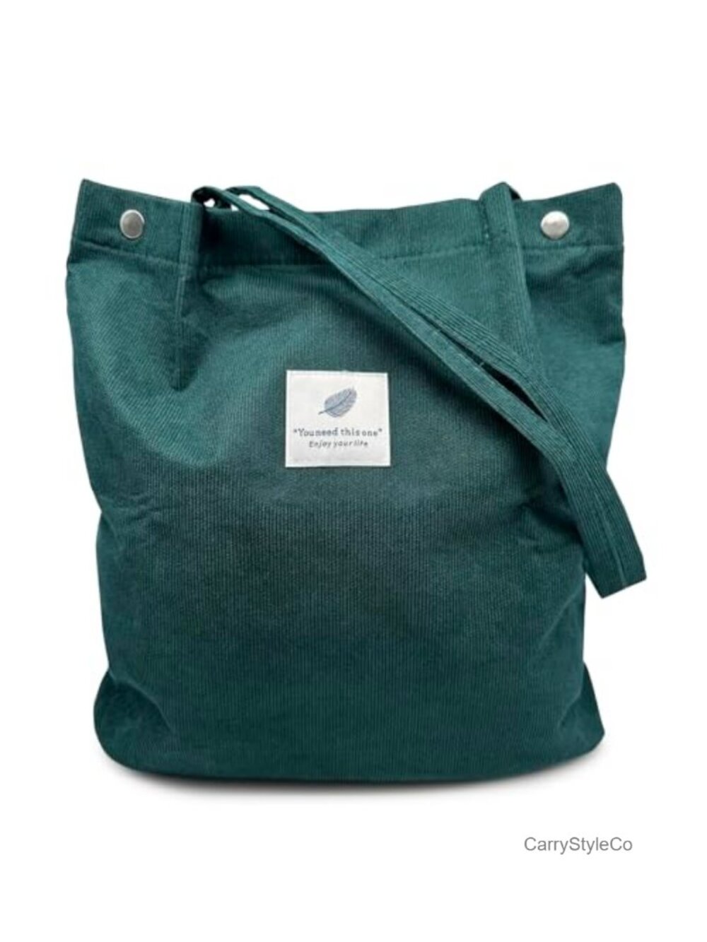 Corduroy Tote Bag Lightweight Shoulder Bag Inner Pocket